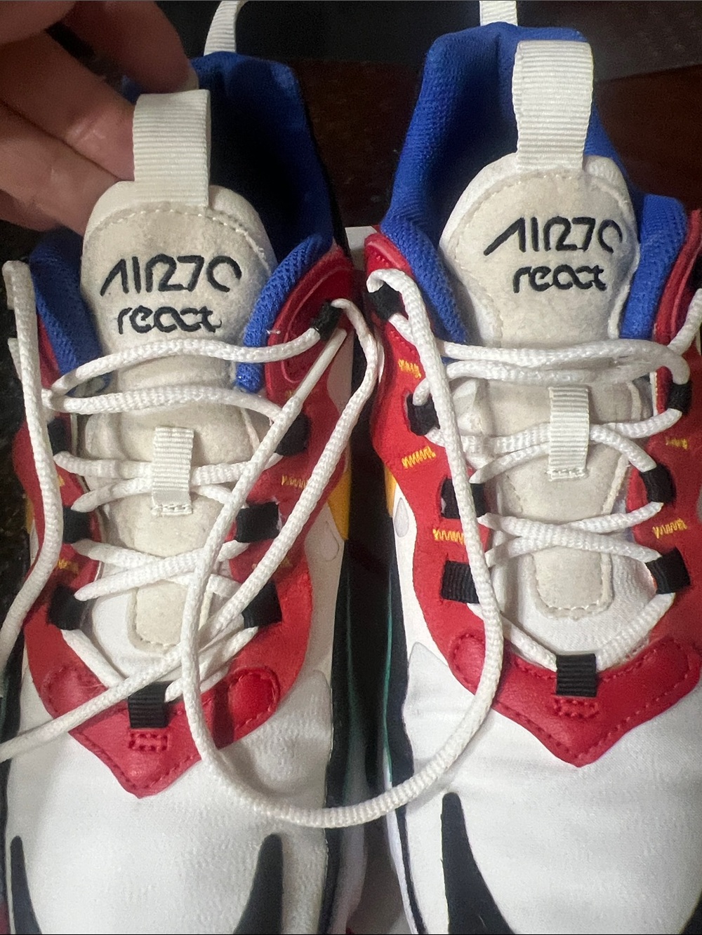 Nike React Kids Colorblock Sneakers - Green, Yellow, Red, Blue, Black, White - Picture 8 of 9